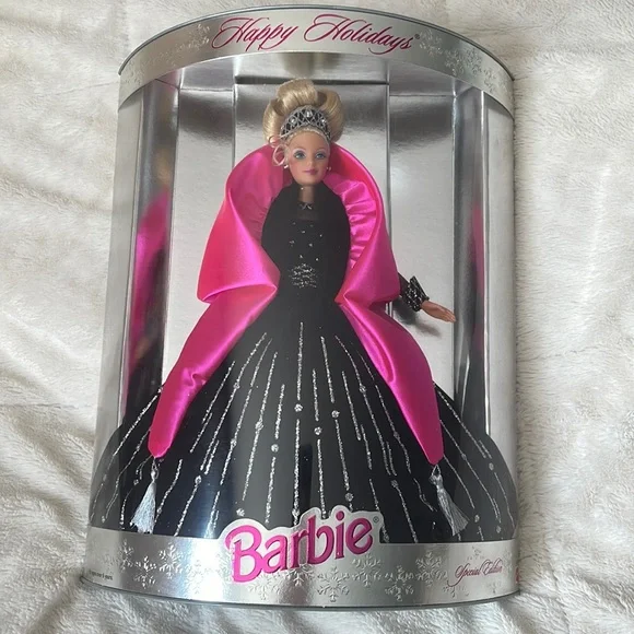 holiday barbie pink dress Barbie Doll 2020 Holiday (Brunette) main image 1
